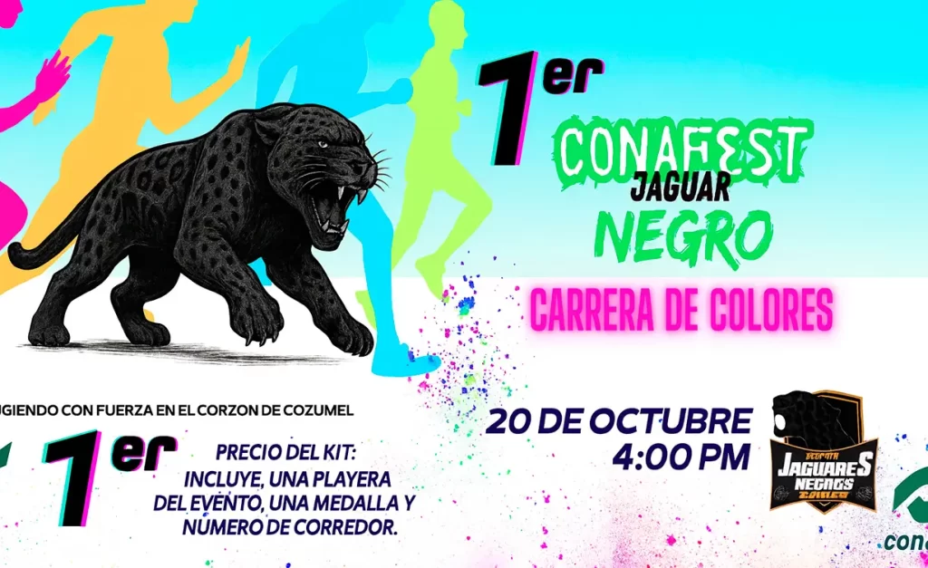 Gran Carrera de Colores Jaguar Negro: la nueva fiesta deportiva en Cozumel