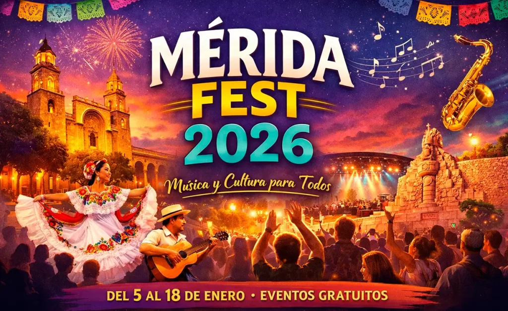 Mérida Fest 2026: conciertos gratuitos y música para todos en enero
